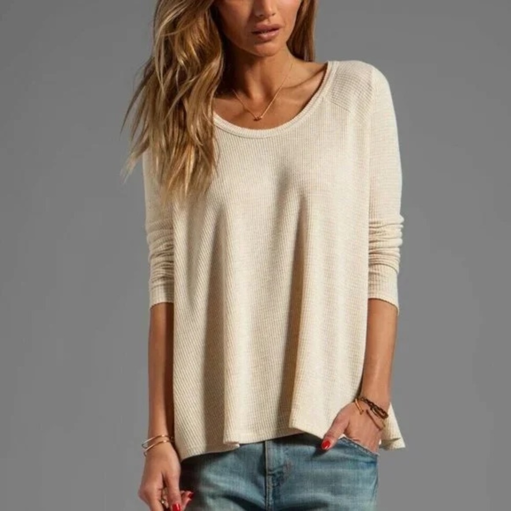 Free People Rockabilly Raglan Thermal Oversized Top